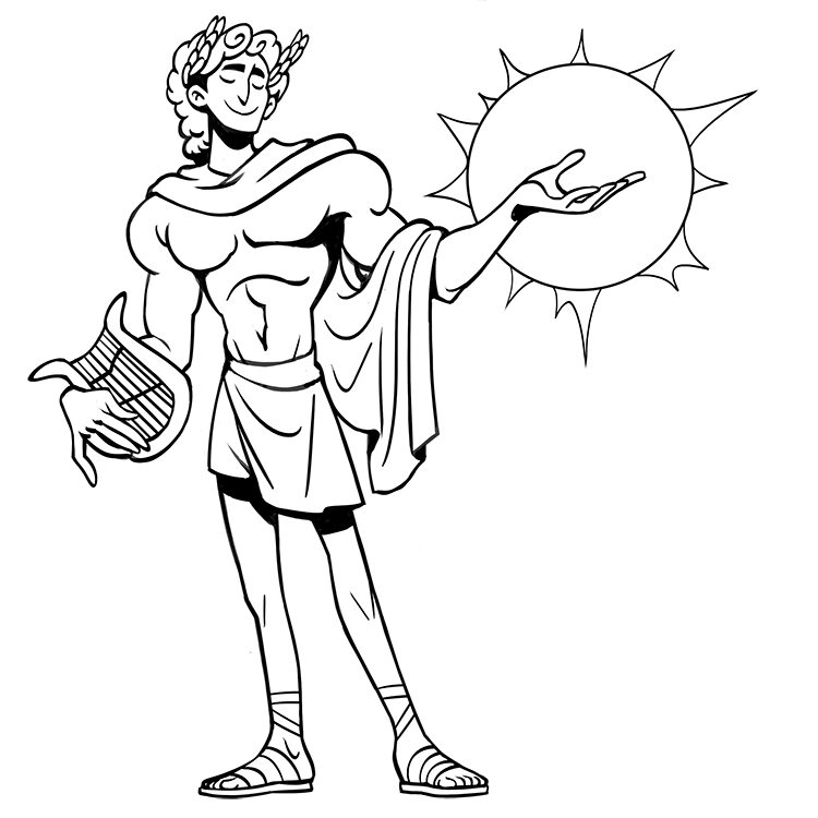 apollo roman god drawing