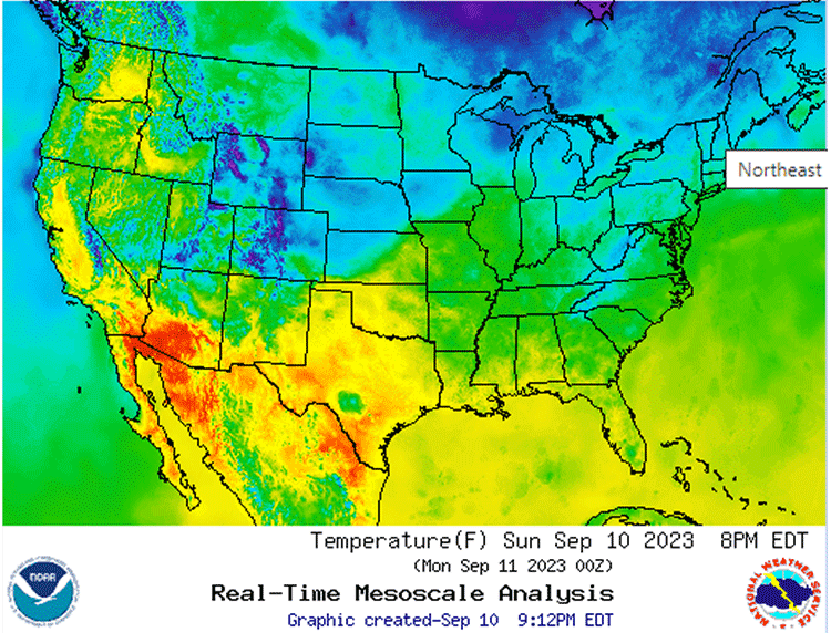 weather map temperature